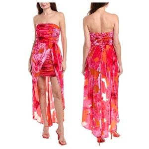 Anthropologie Hutch Strapless Red and Pink Dress